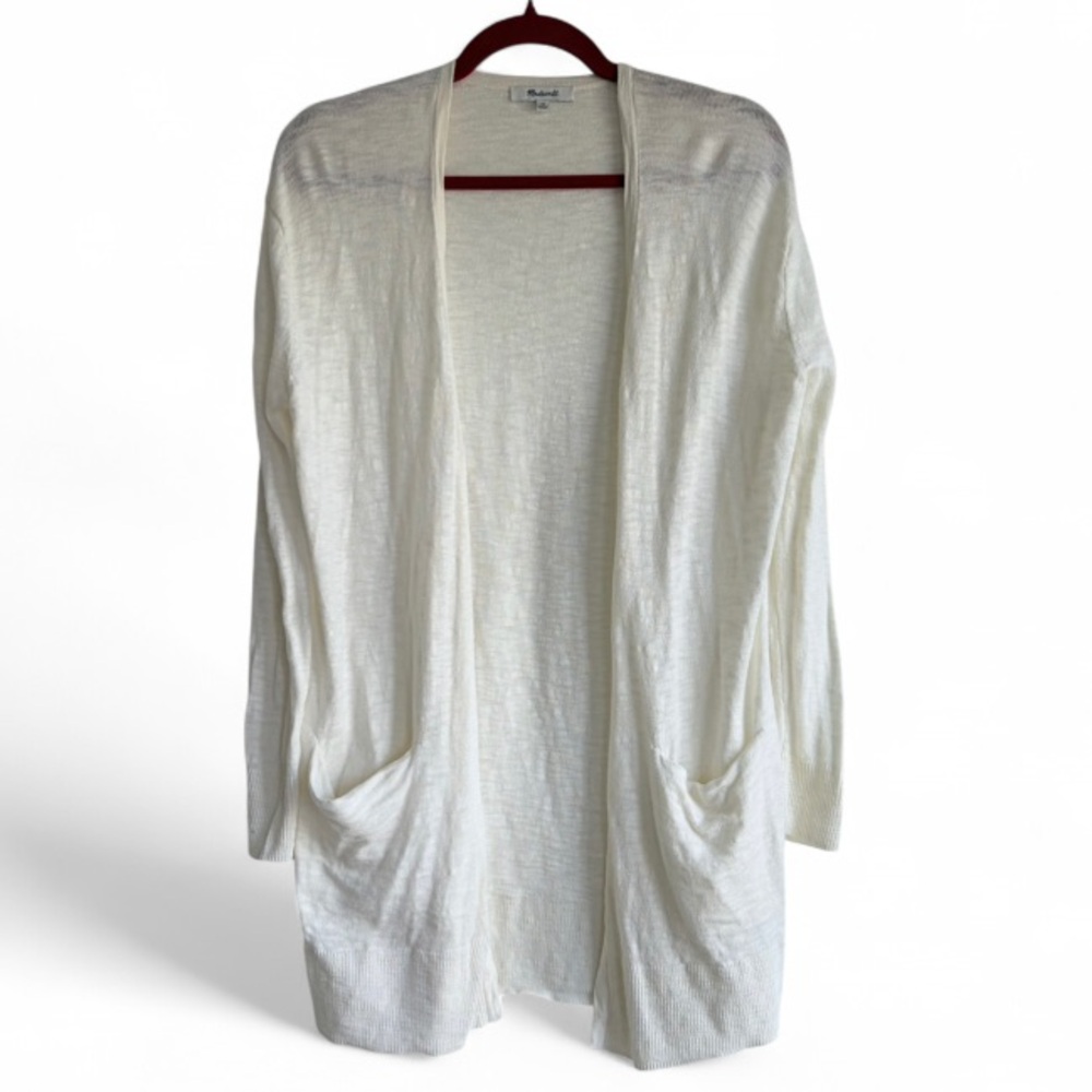 Madewell Ivory Open Front Knit Cardigan with Pockets Size XS